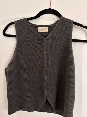 Universal Thread Charcoal Gray V-Neck Button Front Sweater Vest